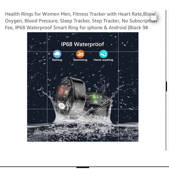 NEW Smart Fitness Ring gold heart rate  sleep tracker step tracker size 7 - Picture 10 of 10